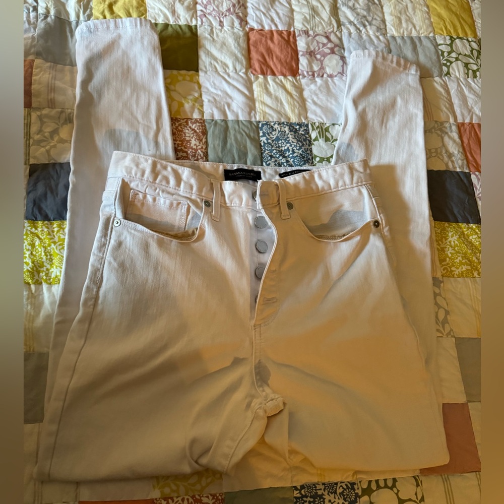 Banana Republic Button Fly White Jean
